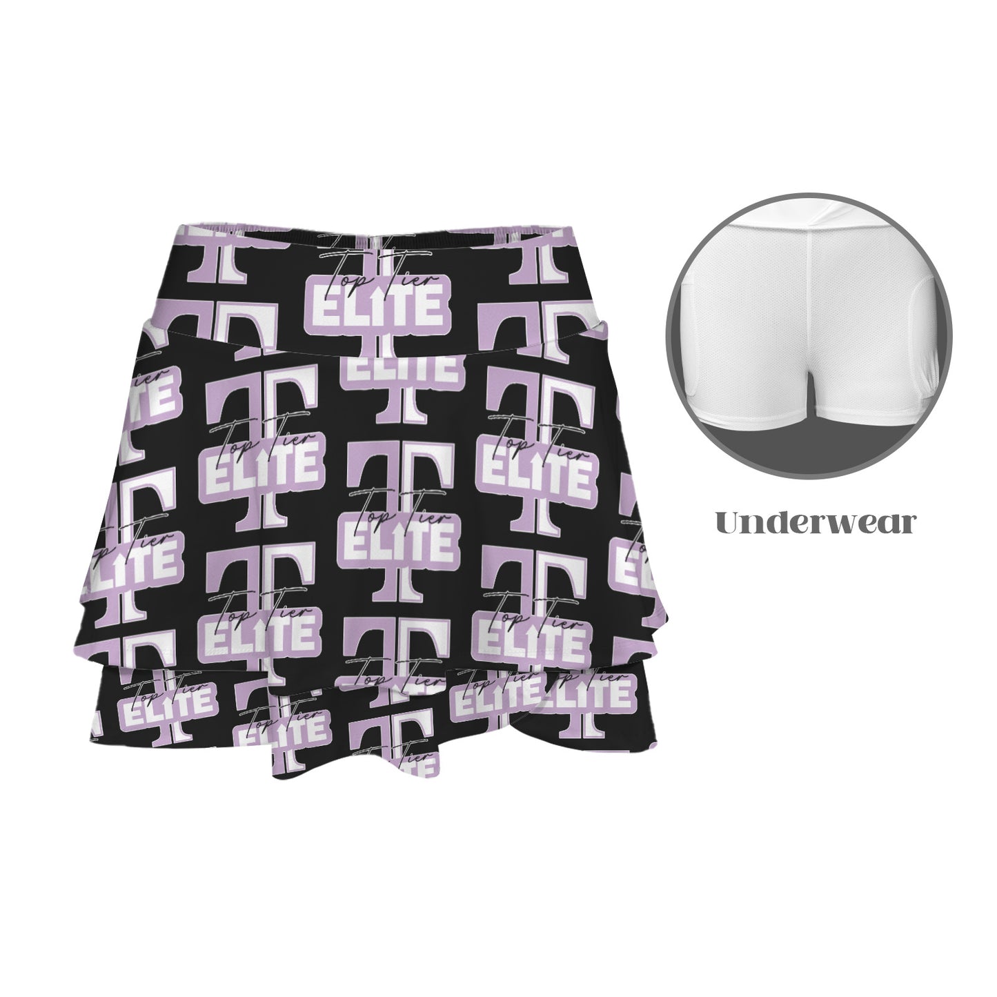 High Waist Layered Ruffle Pockets Sports Skirt
