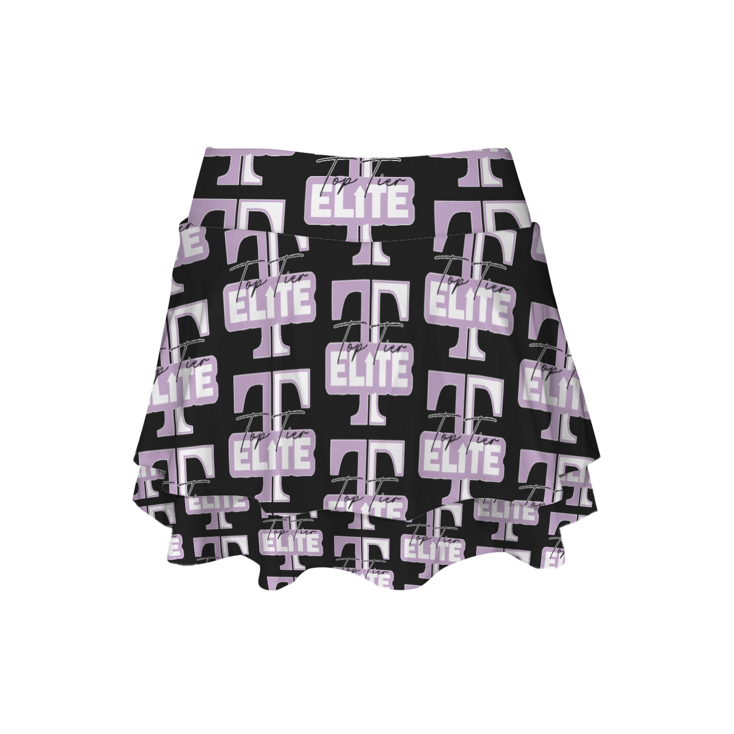 High Waist Layered Ruffle Pockets Sports Skirt