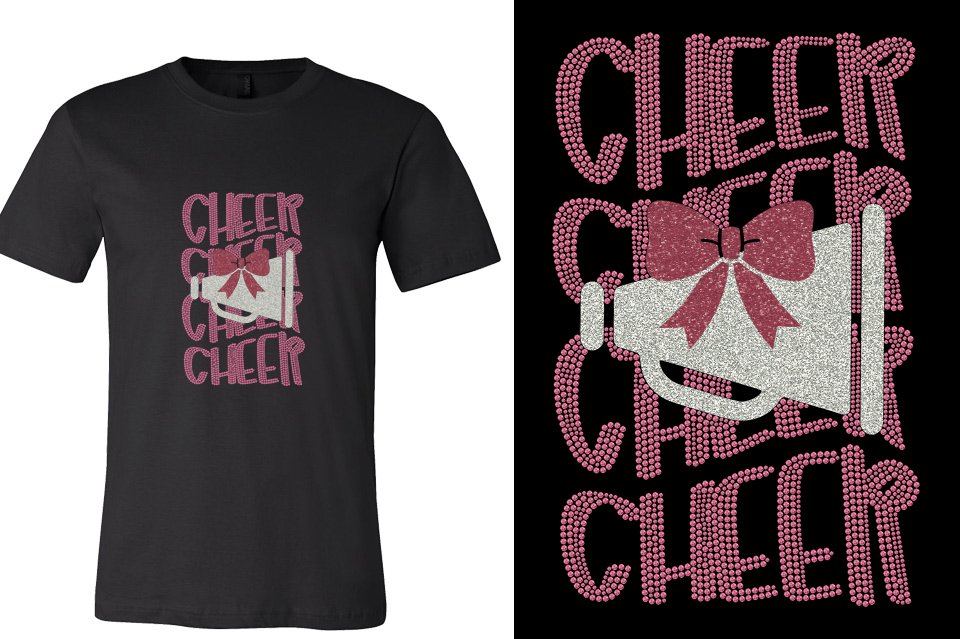 CHEER CHEER CHEER CHEER  glitter rhinestones Unisex t-shirt