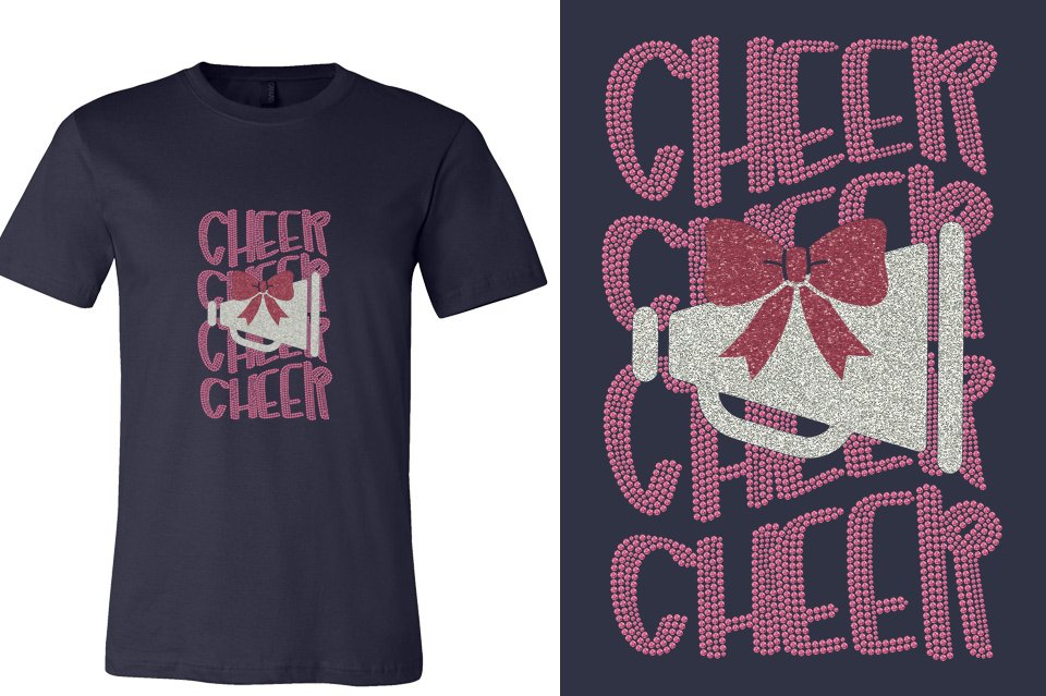 CHEER CHEER CHEER CHEER  glitter rhinestones Unisex t-shirt