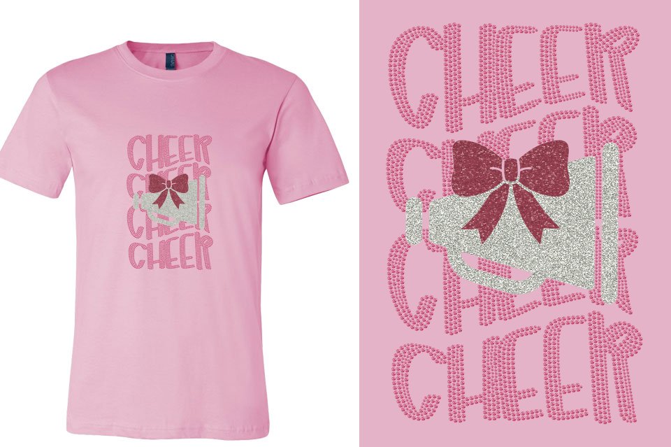 CHEER CHEER CHEER CHEER  glitter rhinestones Unisex t-shirt