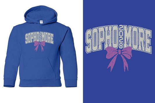 SOPHOMORE 2028 rhinestones Youth Pullover Hoodie