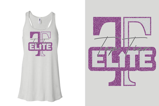 Top Tier Elite - glitter plus stones Youth Flowy Racerback Tank